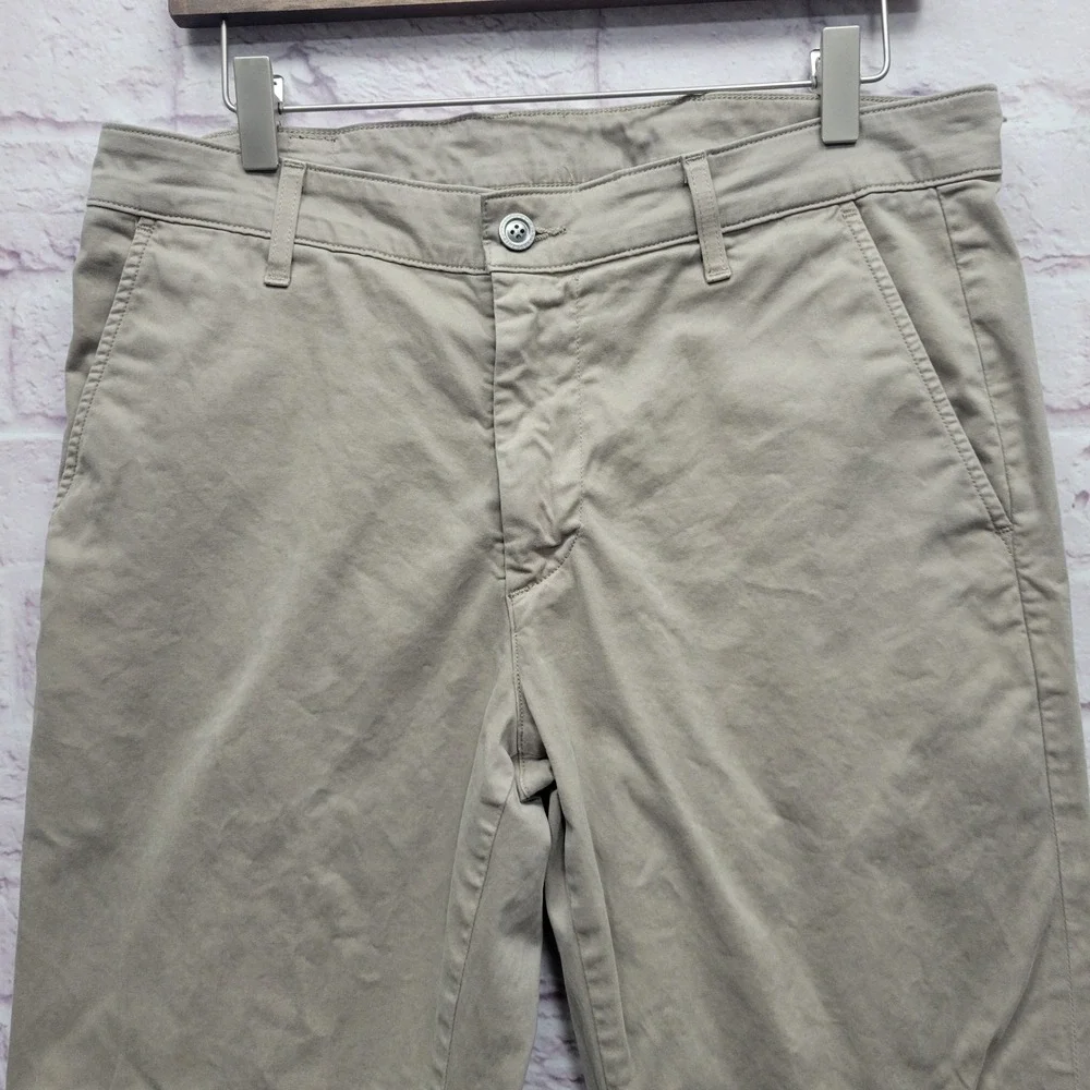 Adriano Goldschmied Tan Khaki Pants Mens 32x31 Flat Front Business Casual Preppy